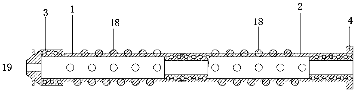 Anchor increasing grouting anchor rod device with adjustable length