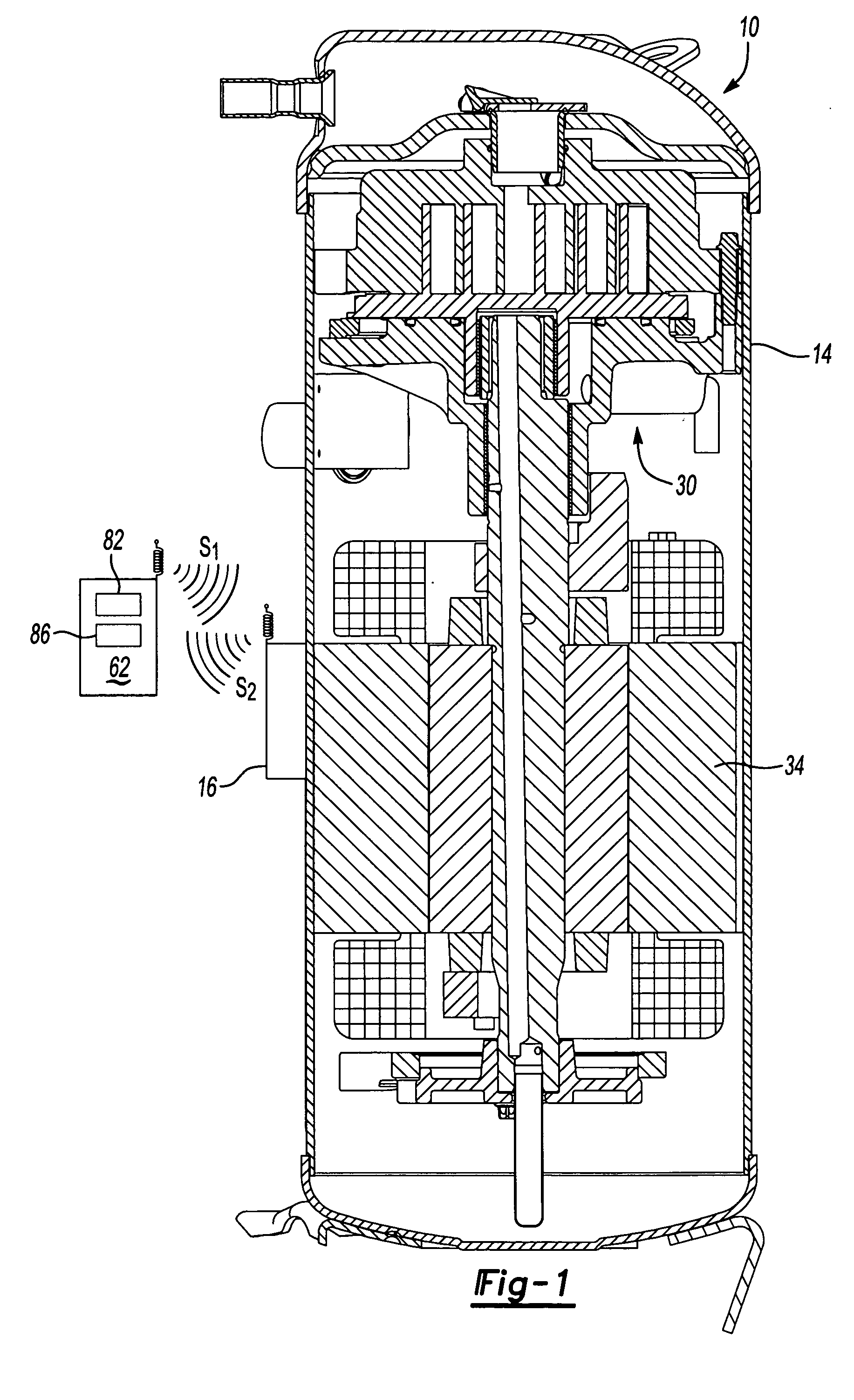 Permanent low cost radio frequency compressor identification