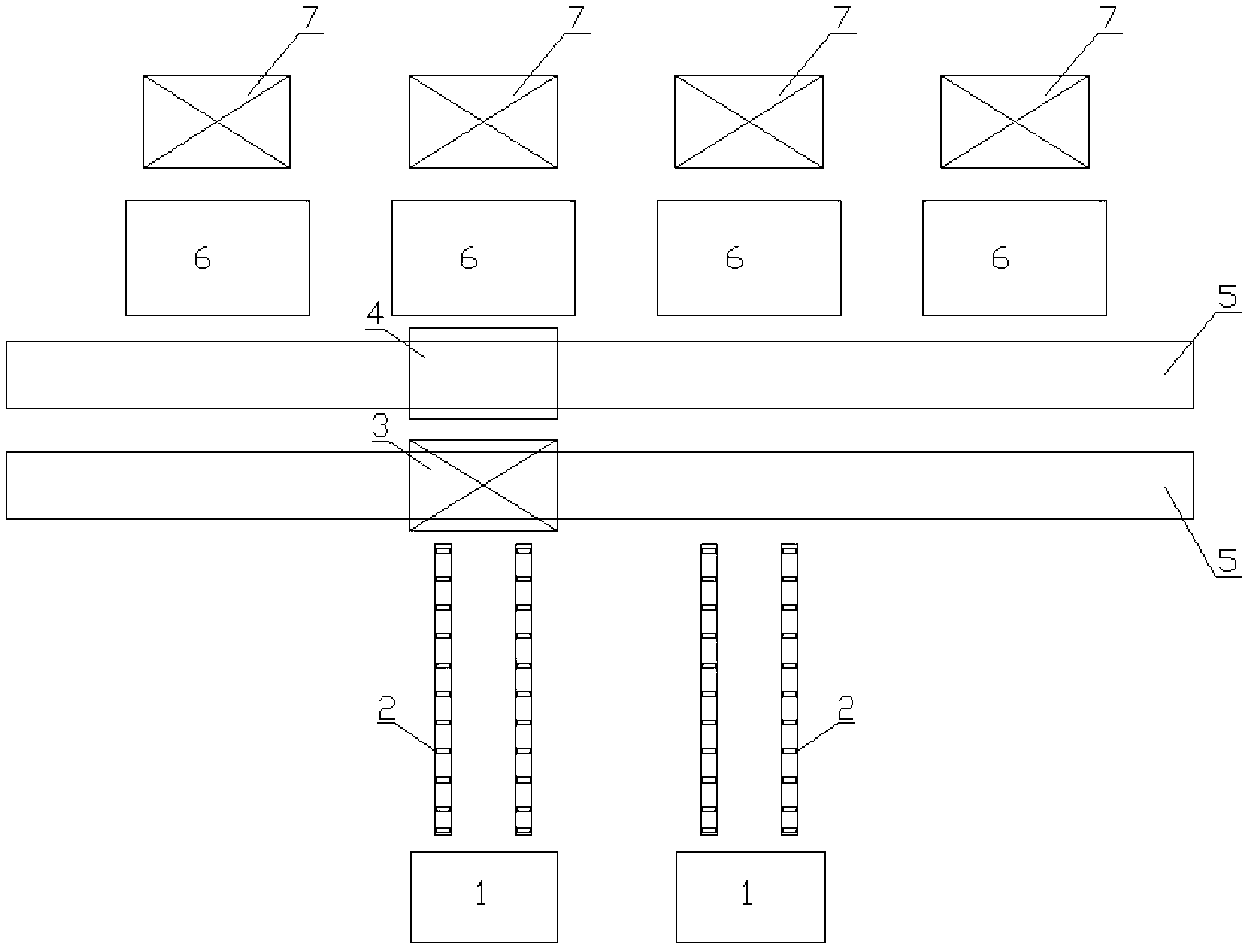 Hot-pressing production system for plywood for container bottom plates