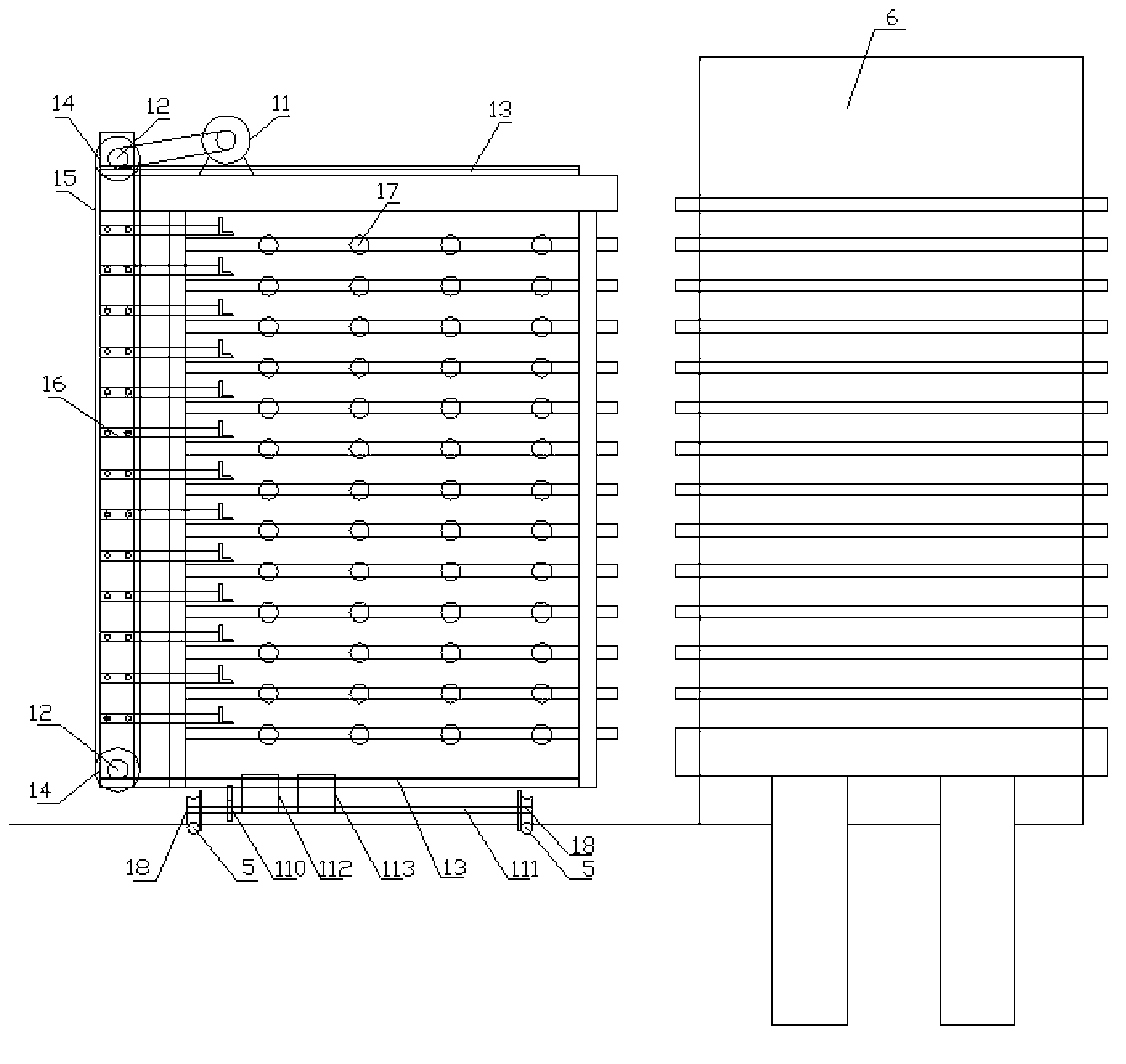 Hot-pressing production system for plywood for container bottom plates