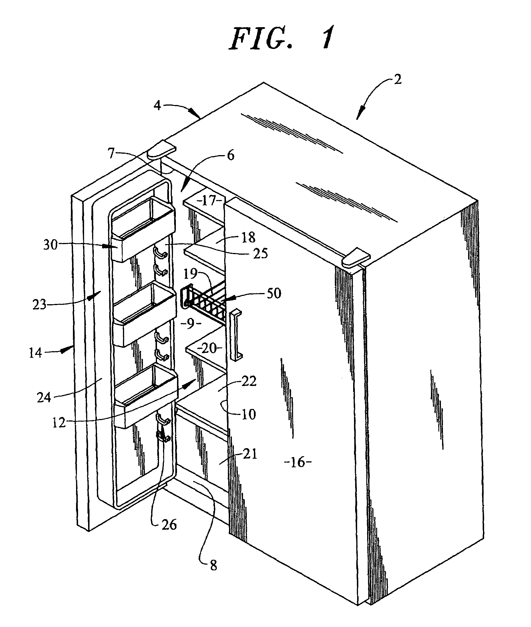 Article retainer assembly for refrigerators