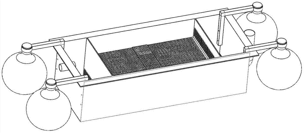 Amphibious purification device for aquaculture, and working method thereof