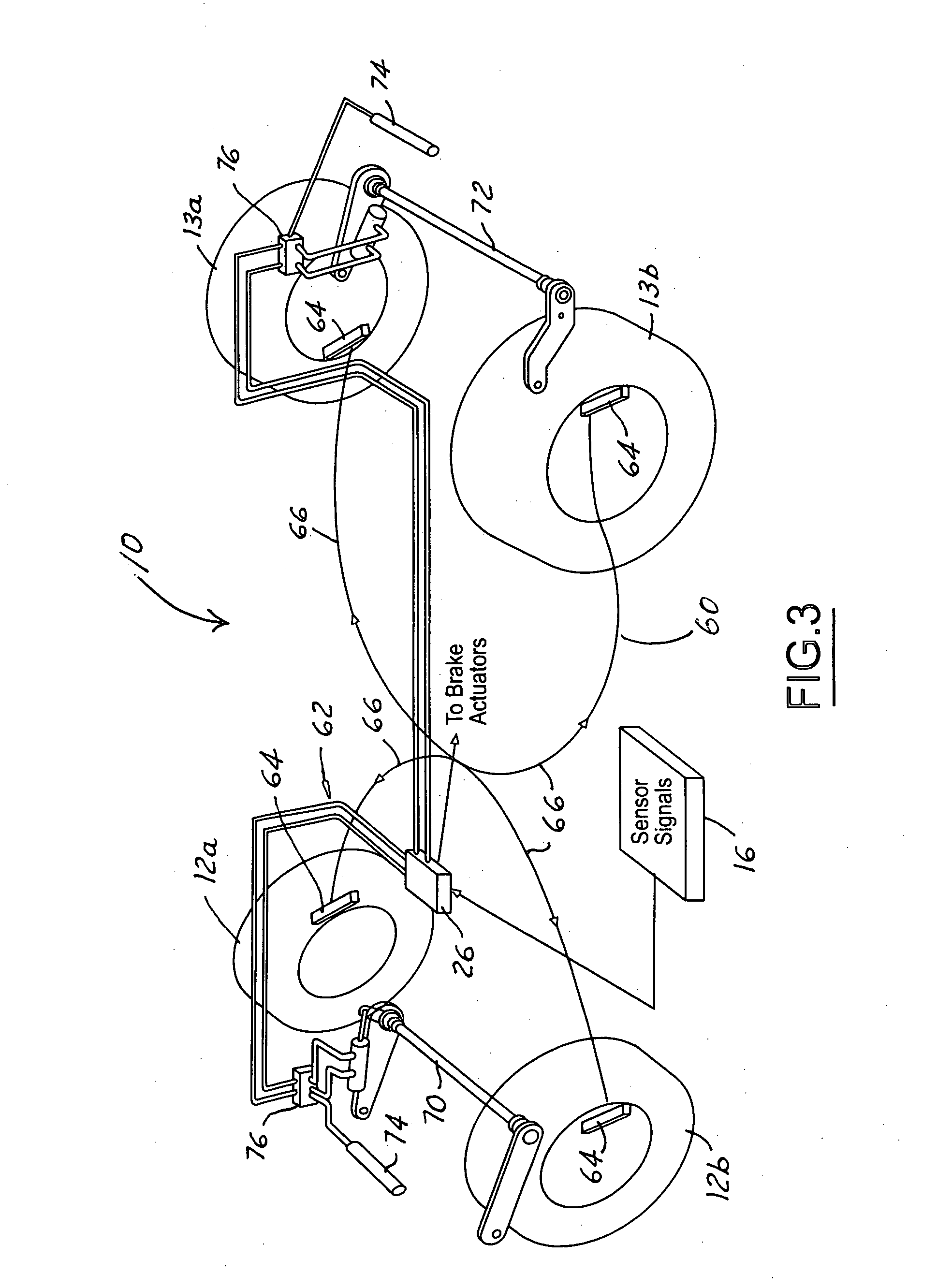 Roll stability control system for an automotive vehicle using coordinated control of anti-roll bar and brakes