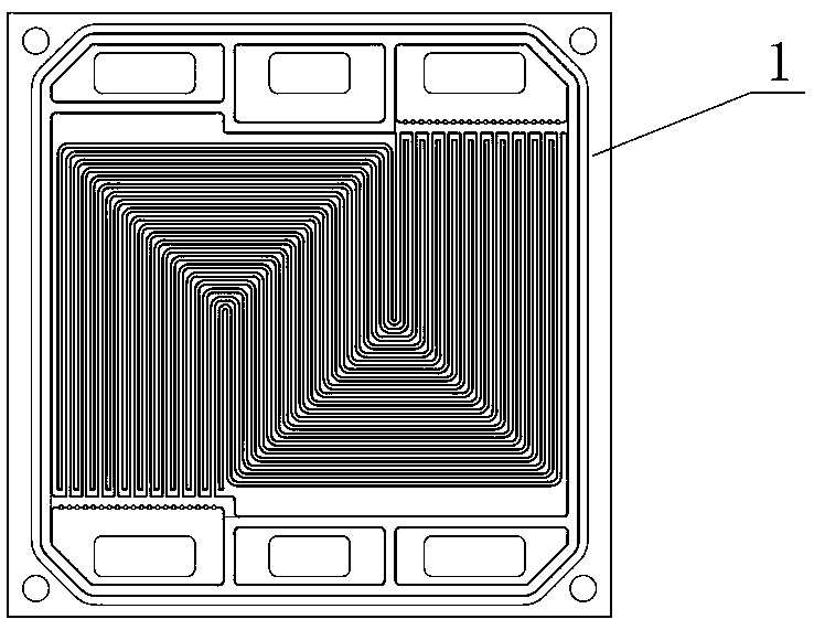 Metal bipolar plate flow field system of proton exchange film fuel cell