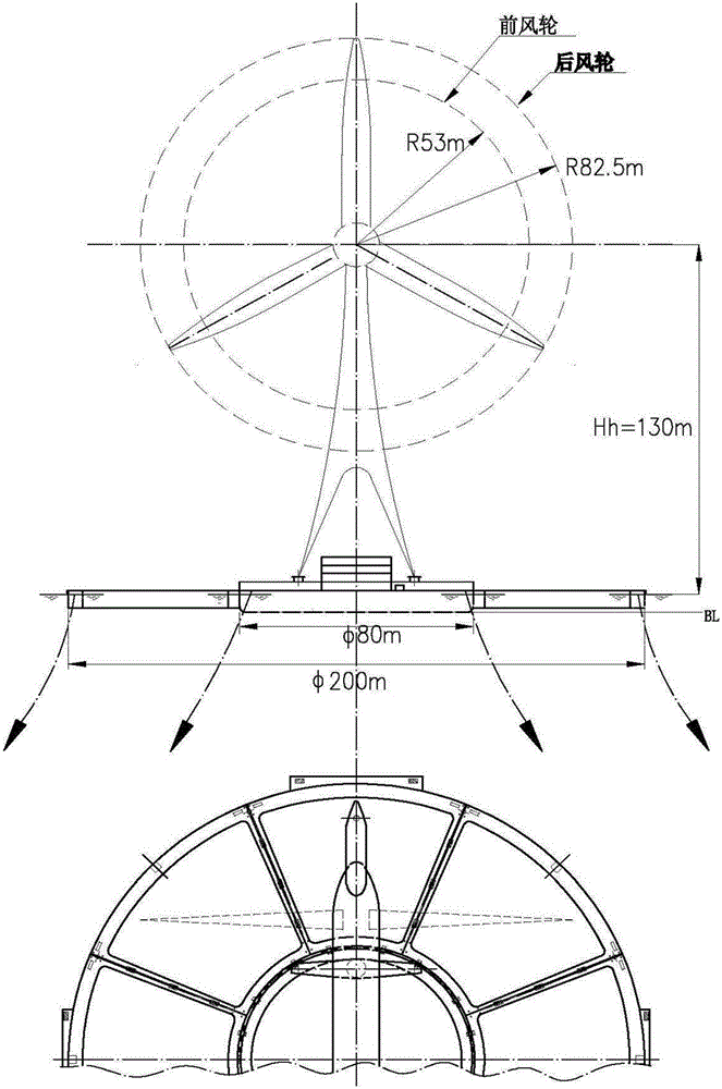 Open sea anti-wave type hinged wind power installation vessel