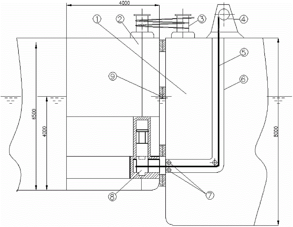 Open sea anti-wave type hinged wind power installation vessel