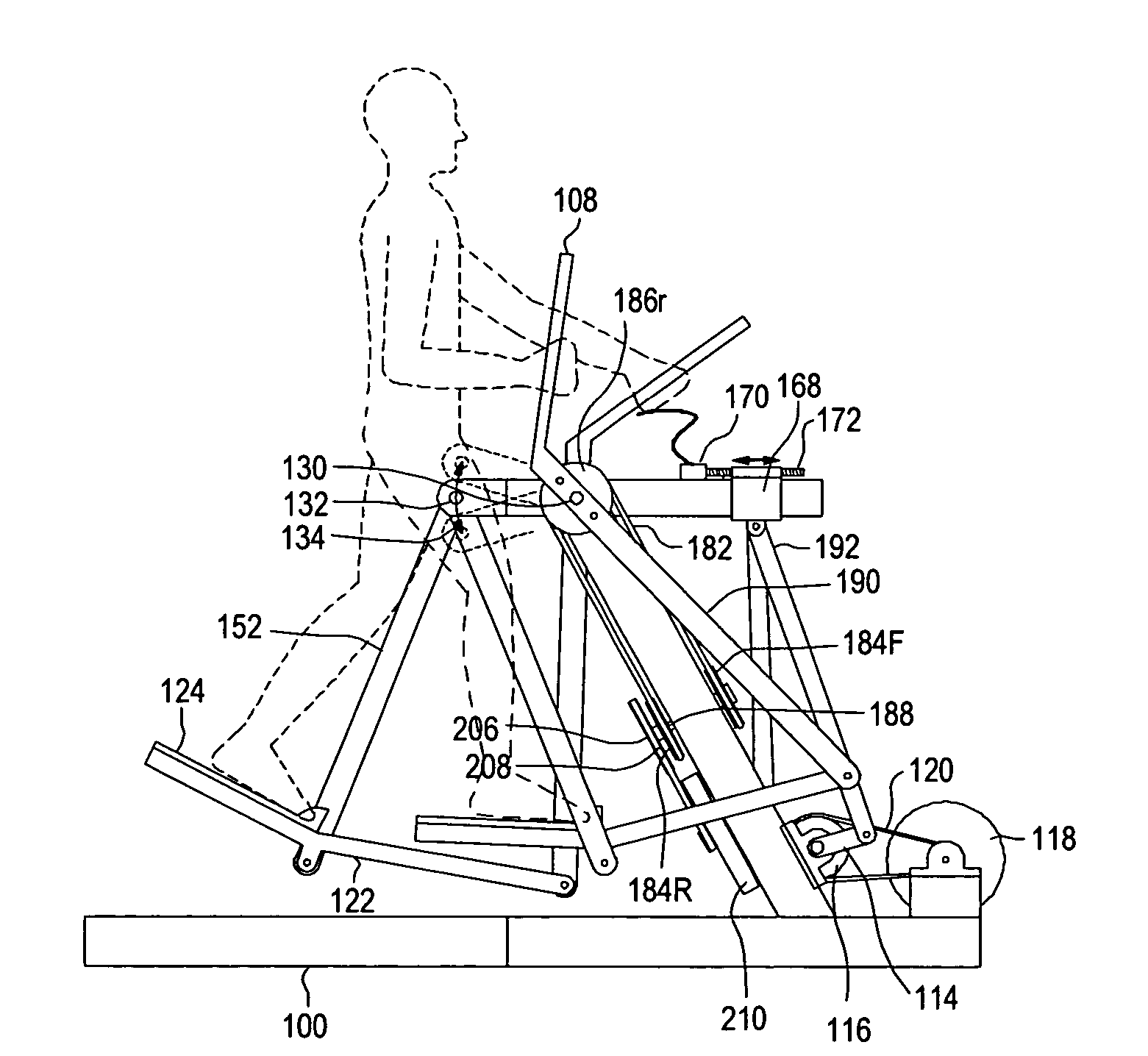 Pendulum striding exercise apparatus