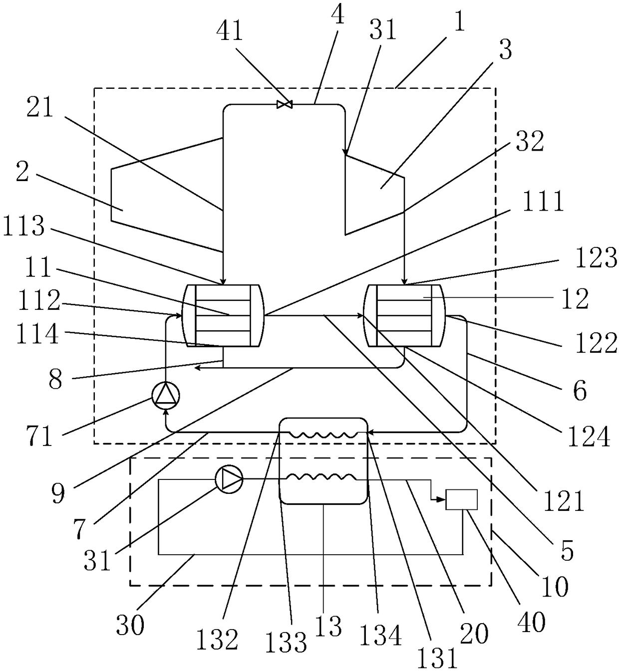 Upgrading and heat supply system for steam turbine exhaust steam waste heat