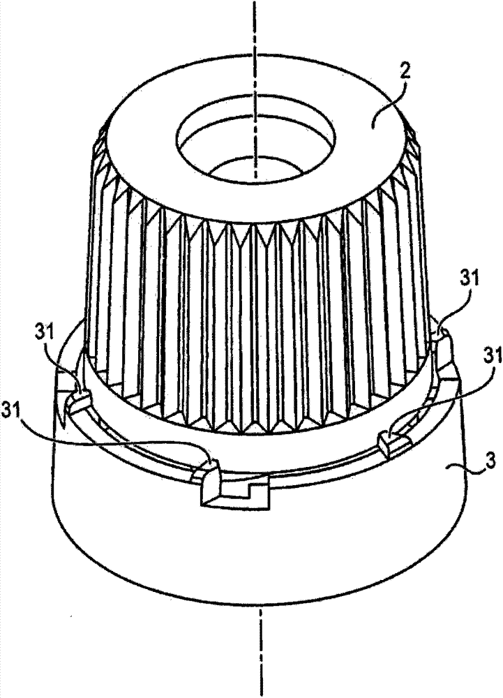 Tube head equipped with a lid, associated with an improved perforating cap which ensures protection of the lid prior to first use thereof