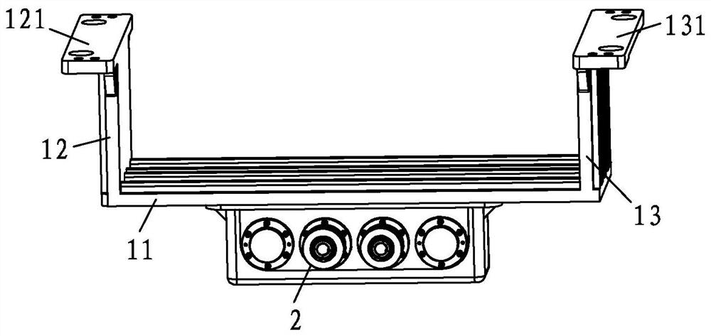 A vibration forming device and forming machine for forming low-noise concrete bricks