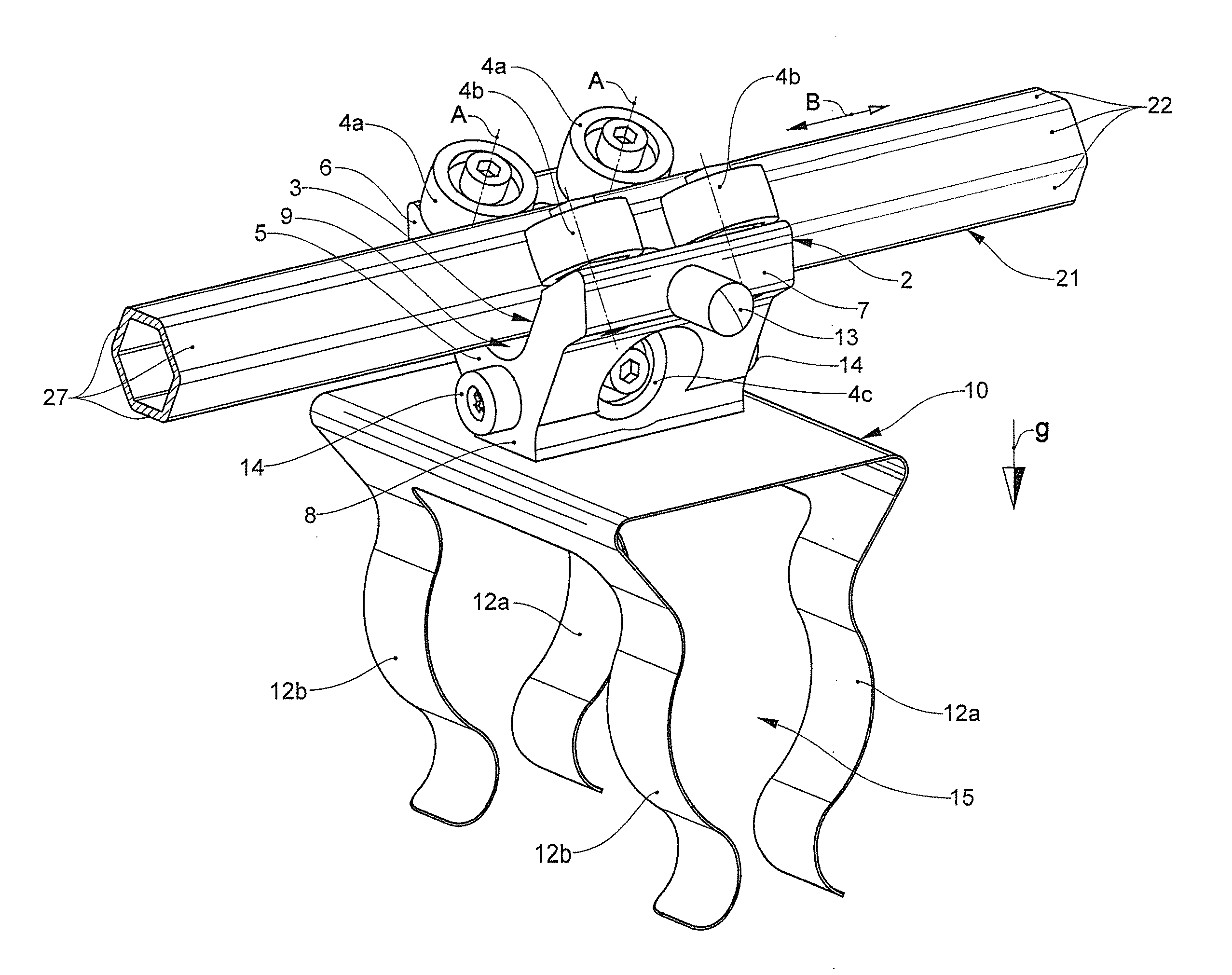 Method and device for the transfer of piece goods to a conveying installation