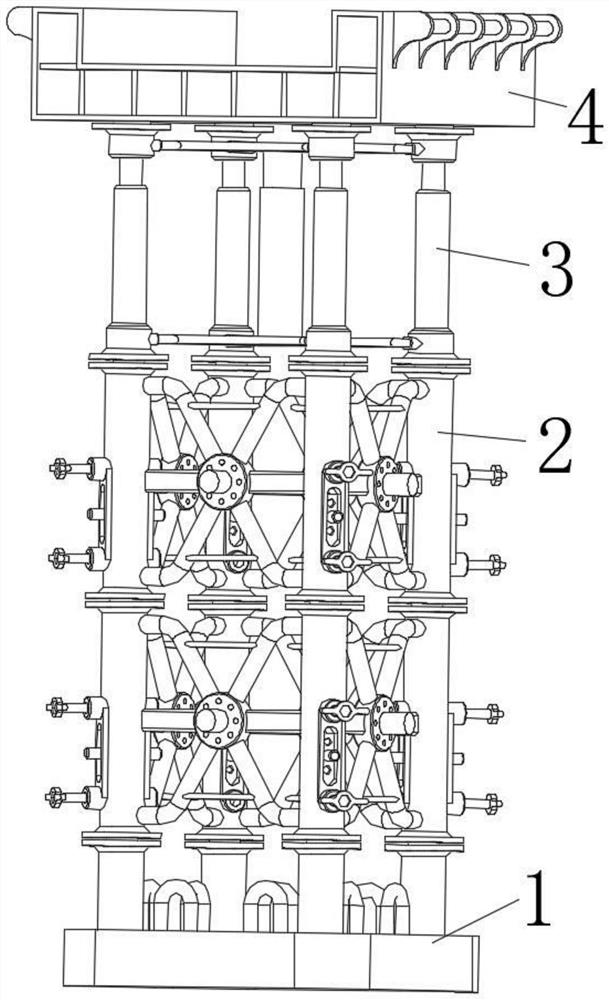 Stable supporting frame assembly for highway steel box girder construction and construction method thereof