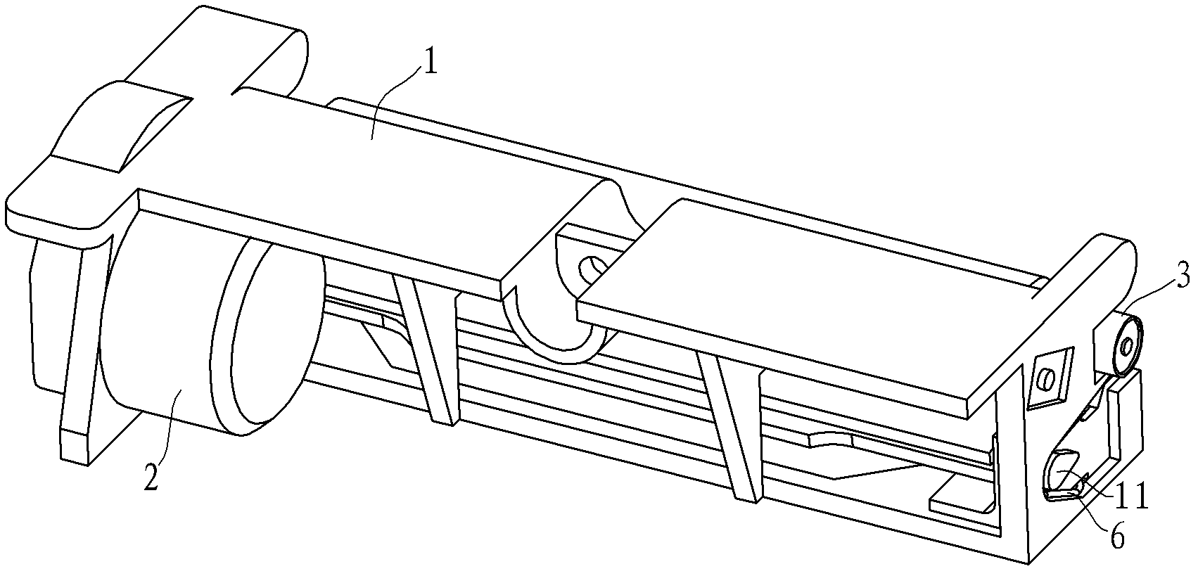 Assembly structure for rack and rubber roll as well as thermal printer applying assembly structure