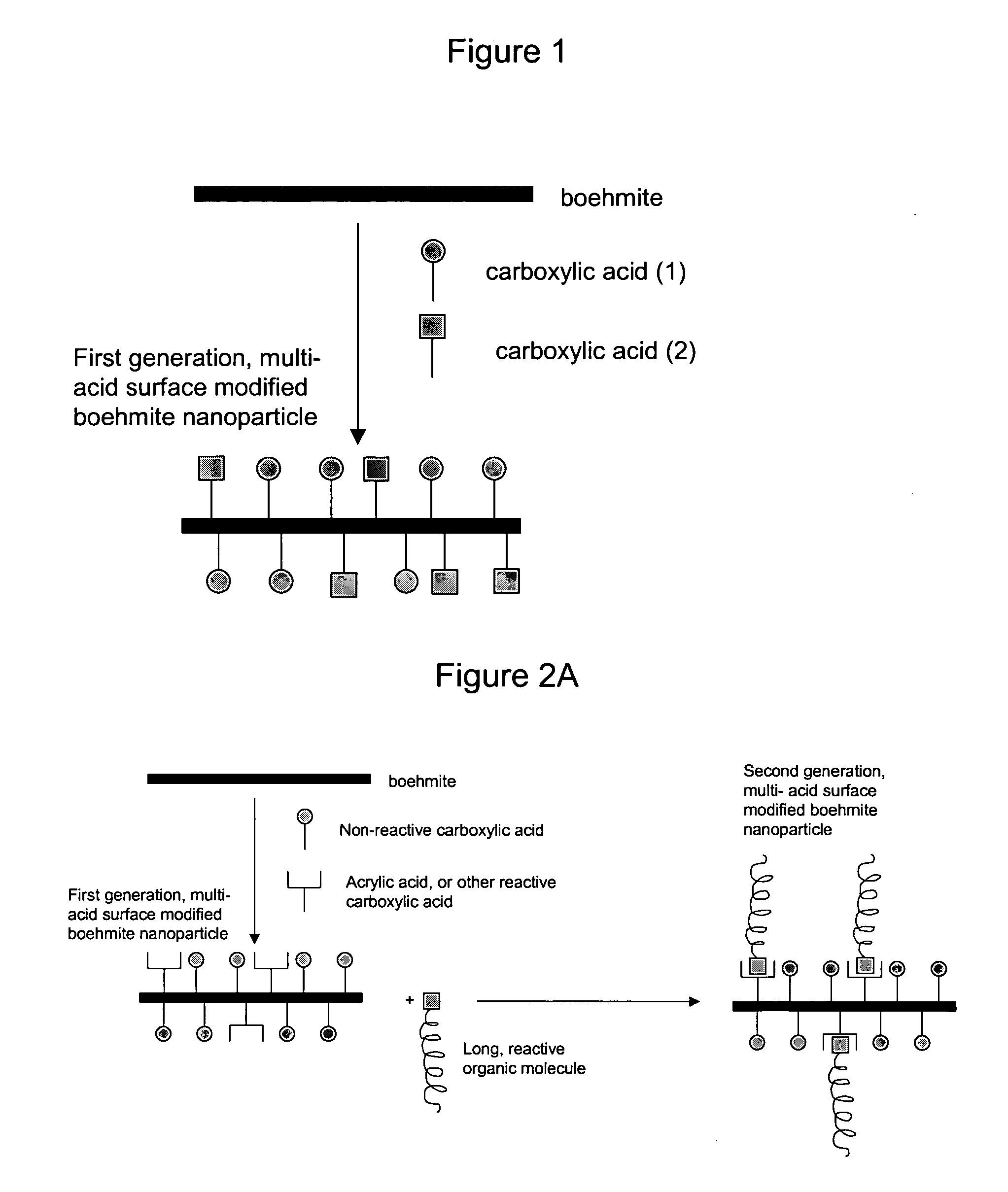 Nanoparticles modified with multiple organic acids