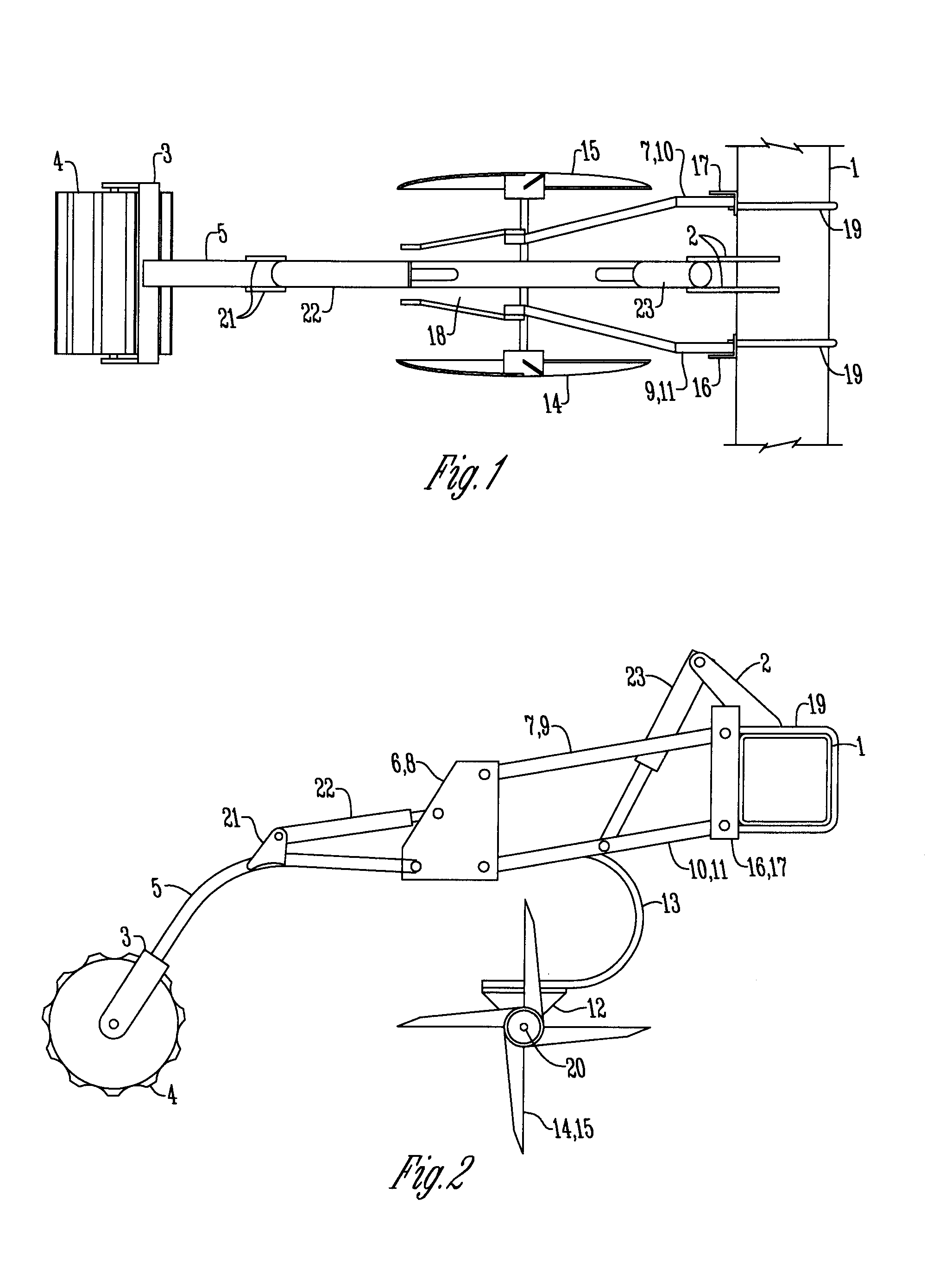 Tillage device for agricultural machinery or implements to reduce compaction caused by wheels in a field