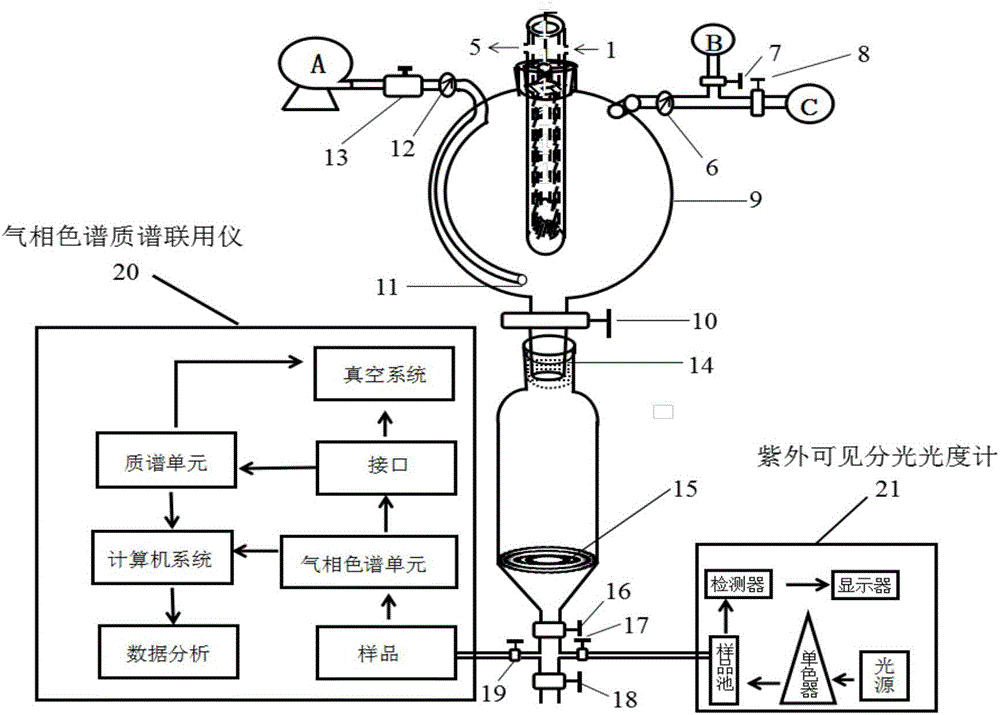 Device capable of carrying out real-time separation and detection on photocatalytically degraded product of pollutant