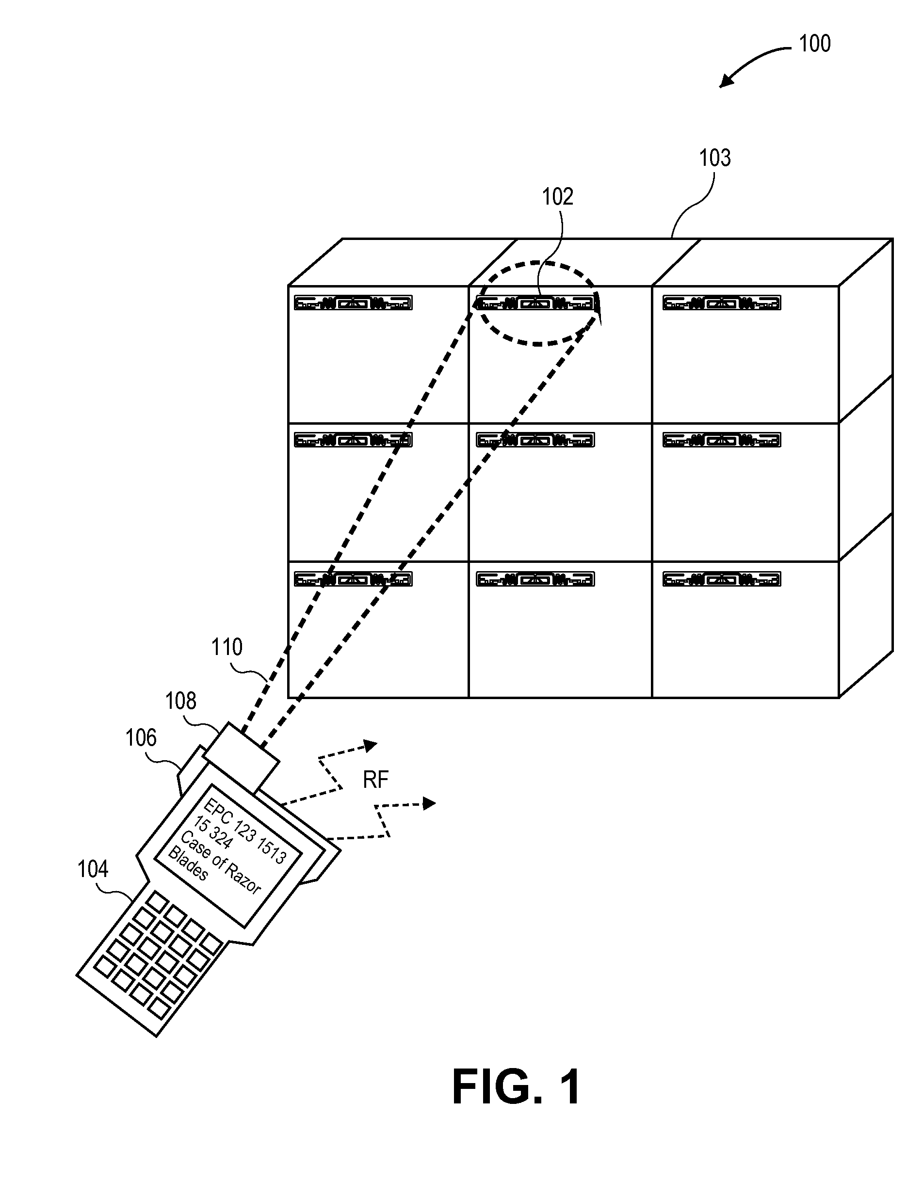 Subset selection of RFID tags using light