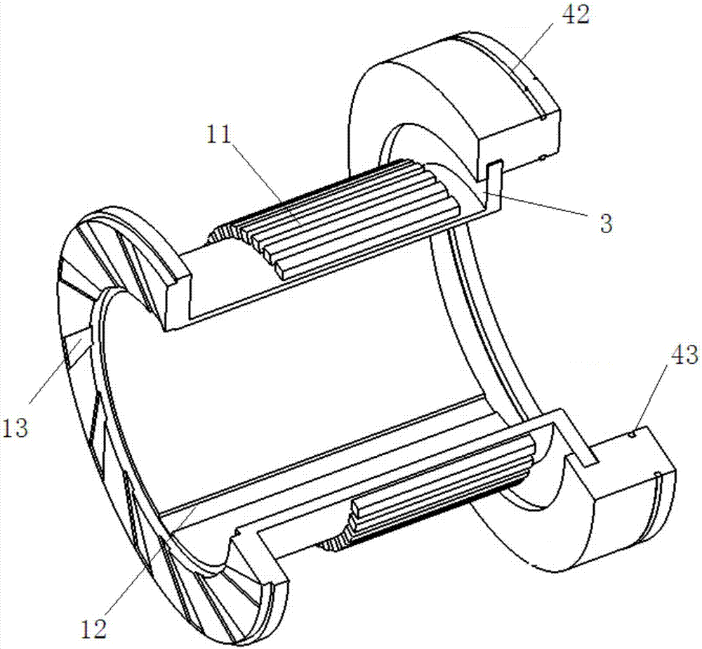 Energy accumulator pressing plate assembly