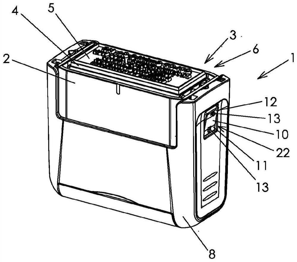 Hand-operated stamp having a tilting element