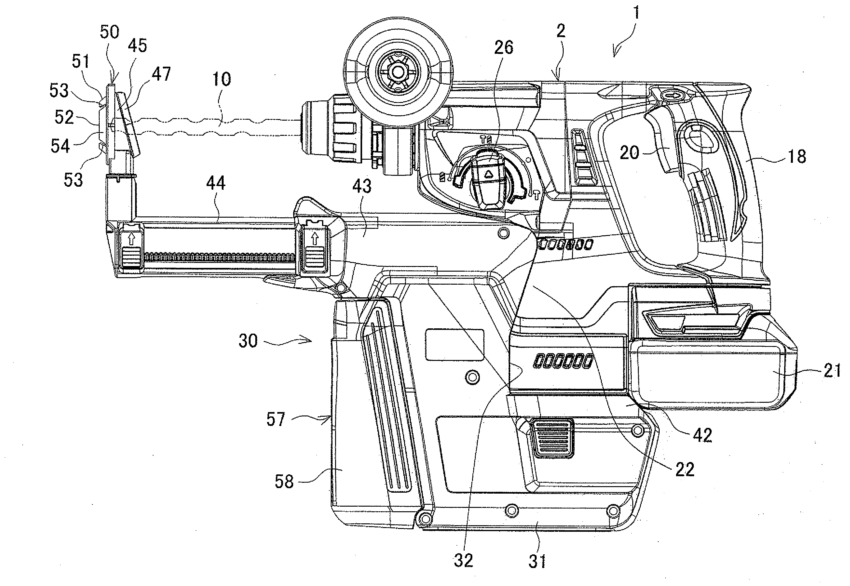 Power tool dust collecting device and power tool