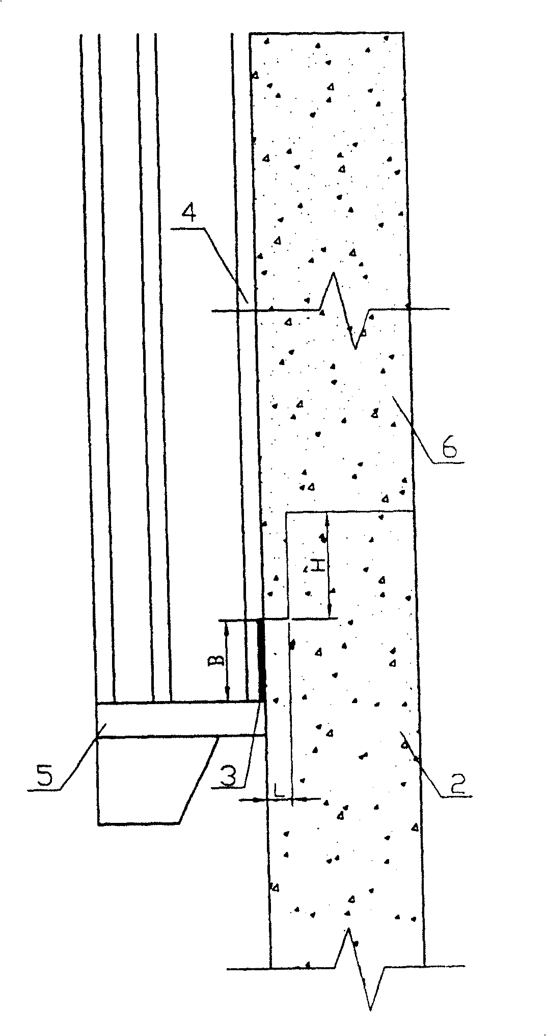 Method for jointing concrete between upper and lower layers of wall body in concrete