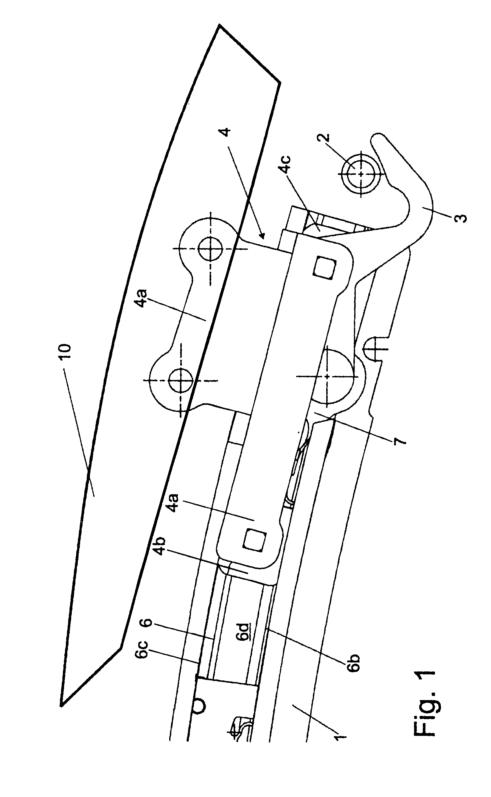 Closure device for a convertible top