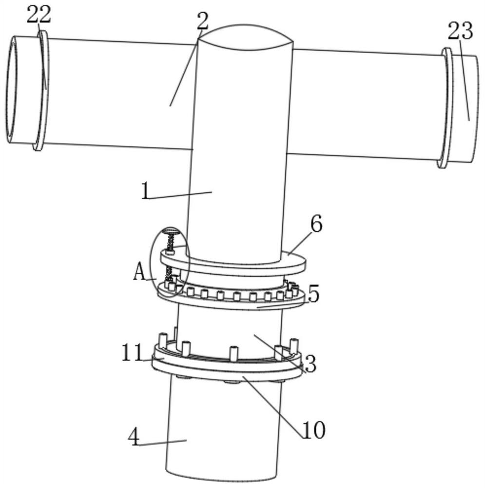 Bathroom three-way pipe with angle capable of being adjusted at will and adjusting mode thereof