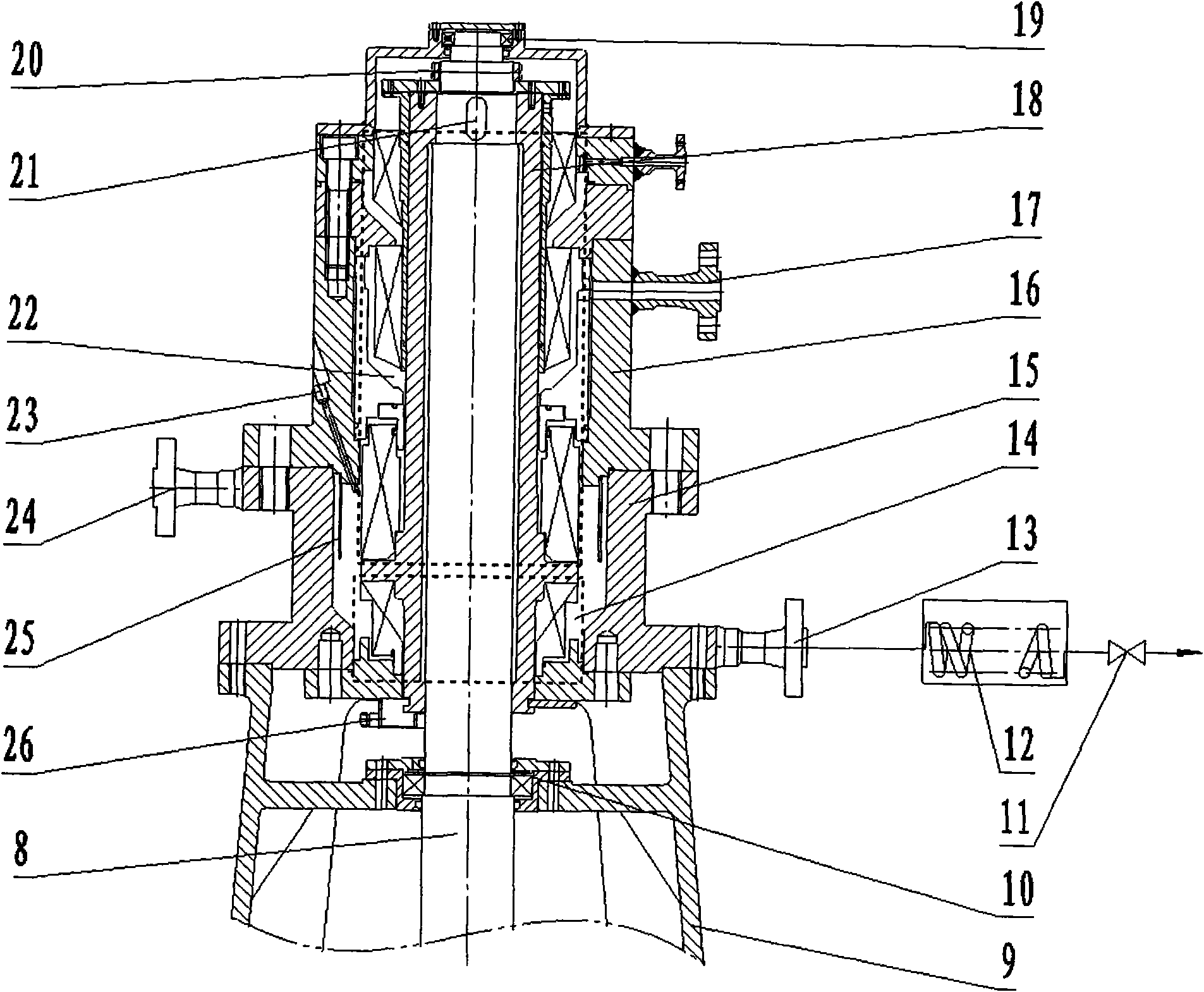 Mechanical seal test device for nuclear main pump