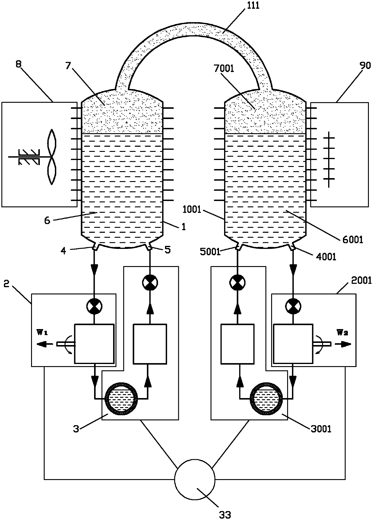 Liquid piston heat engine