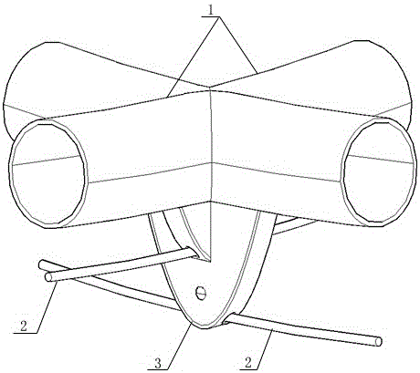 One-piece two-way low-friction cable node of single-layer reticulated shell structure with suspension cables