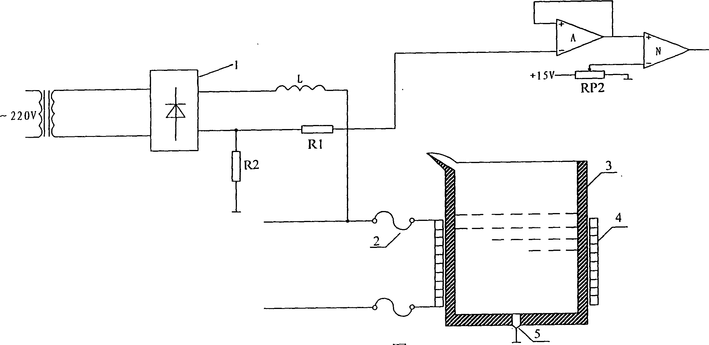 Lining thickness detector of smelting furnace