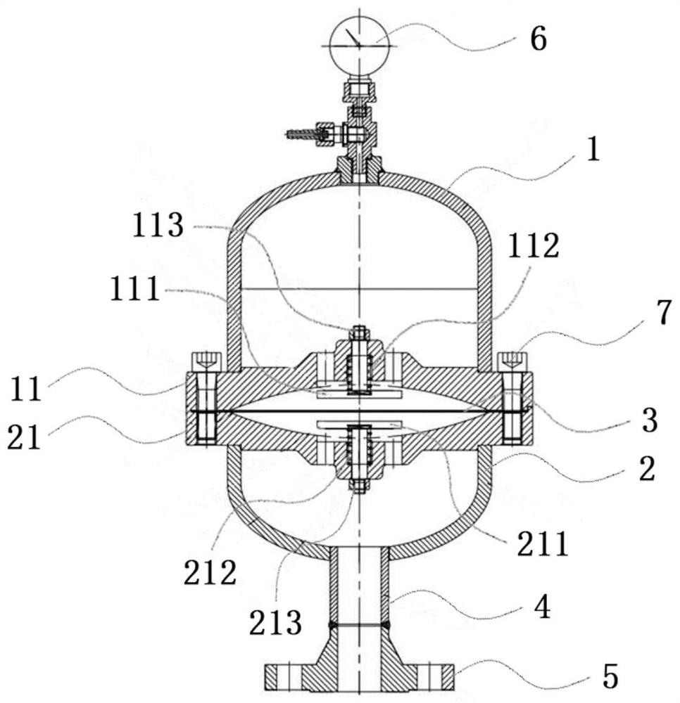 Diaphragm type pulsation damper with high pressure resistance