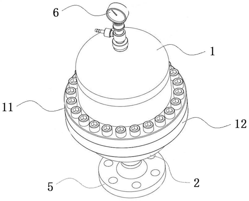 Diaphragm type pulsation damper with high pressure resistance