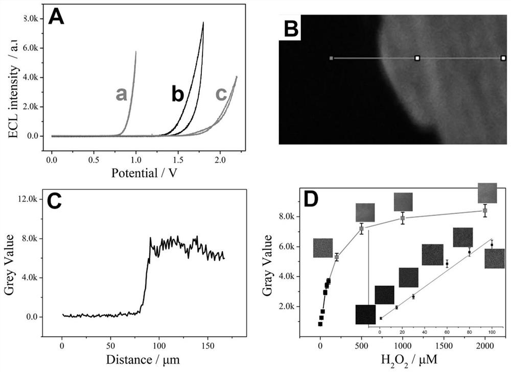 Real-time in-situ quantitative analysis method for hydrogen peroxide based on bipolar nano-electrode array