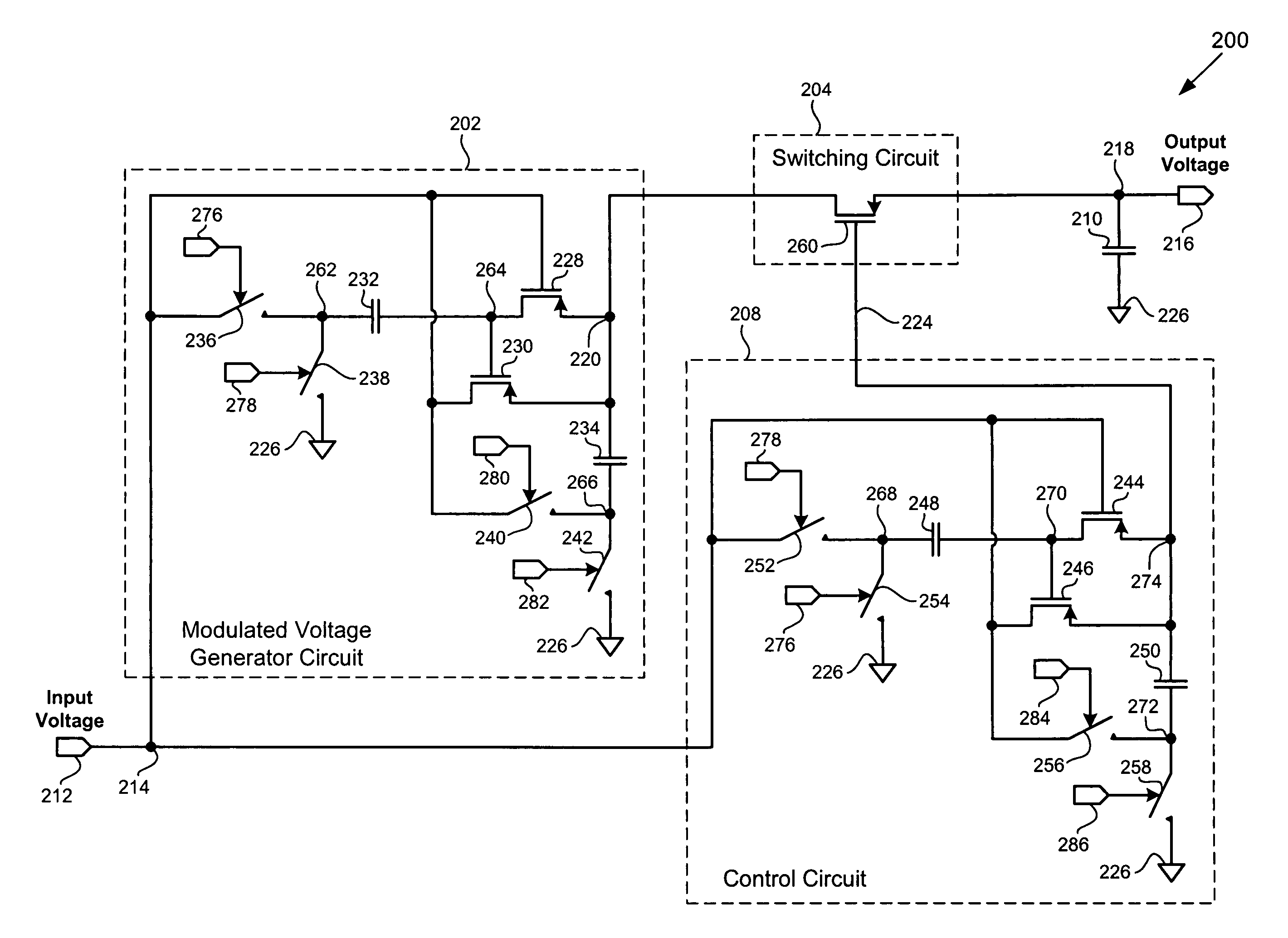 Voltage up-conversion circuit using low voltage transistors