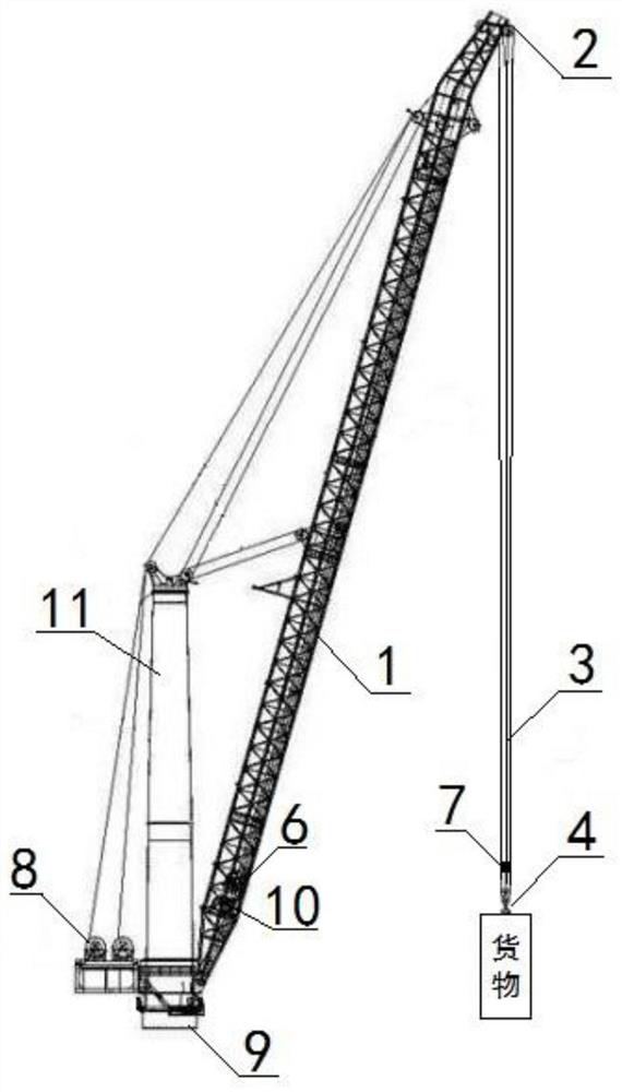 Vertical control system of crane hook and control method thereof