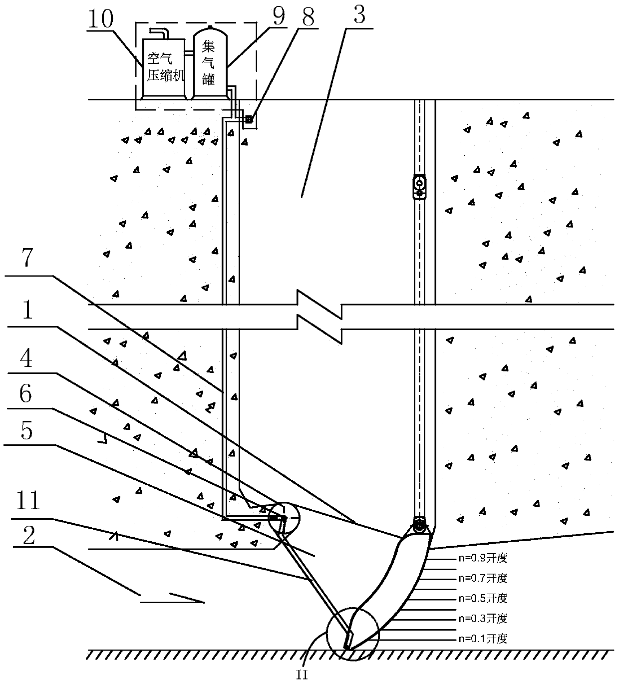 Bottom edge aerification system of water delivery valve of high lift lock