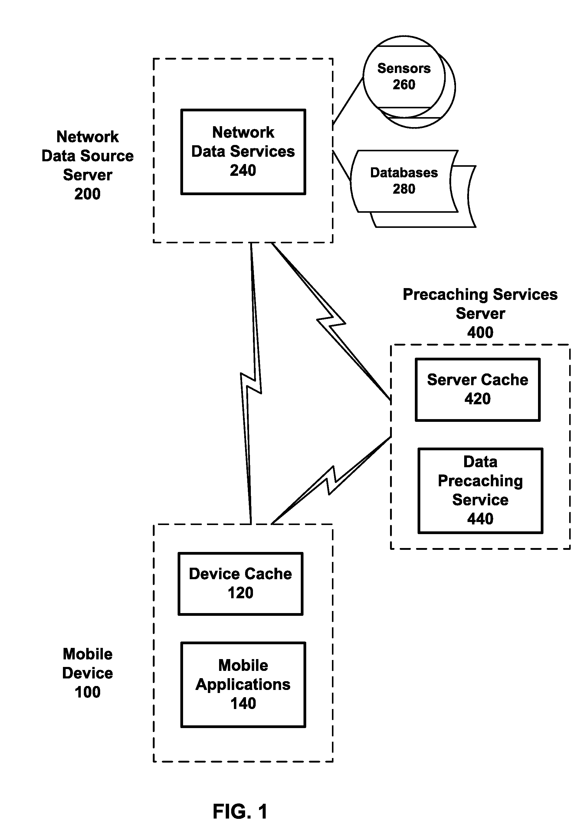 System and method for precaching information on a mobile device