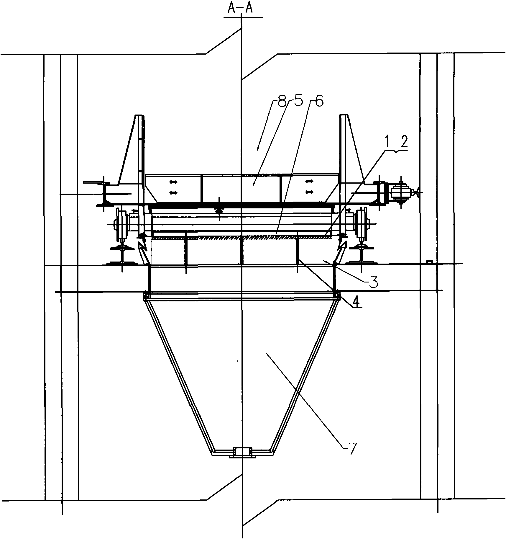 Seal structure at sintering ring cold machine air chamber terminal of steel and iron plant