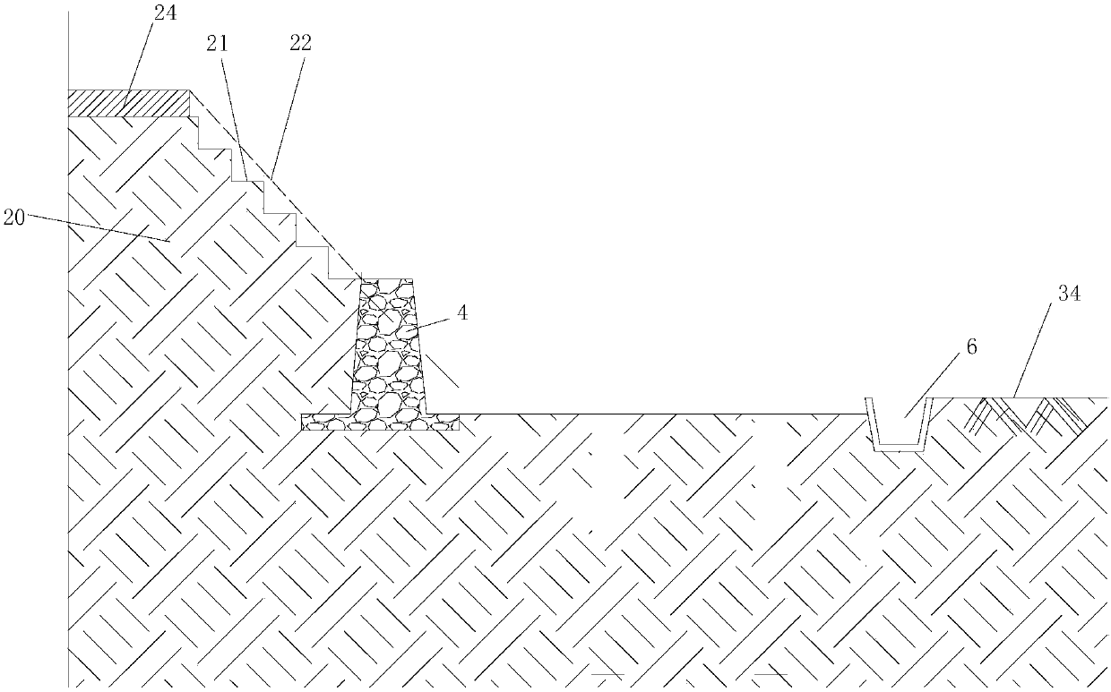 Width and heightening structure and construction method of subgrade in existing retaining wall section