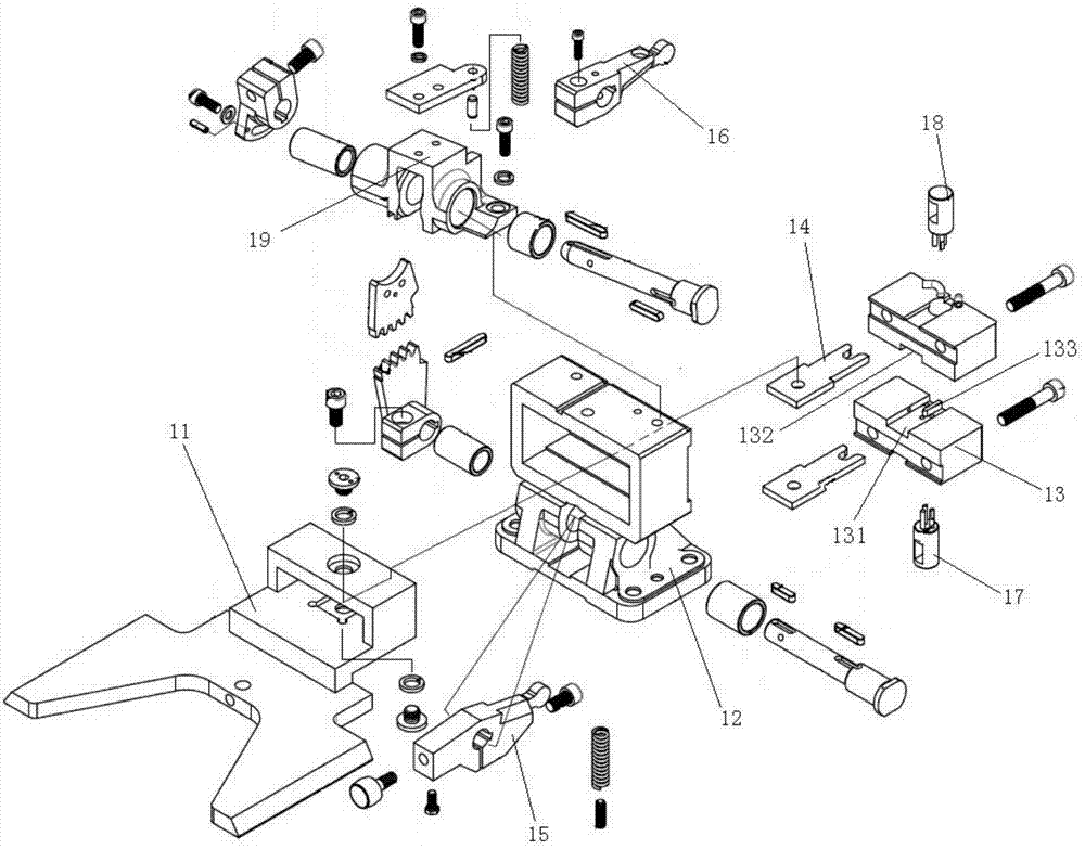 Pork sausage tying and cutting device