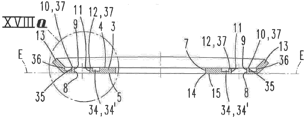 Combination comprising a housing and a flange, and assembly