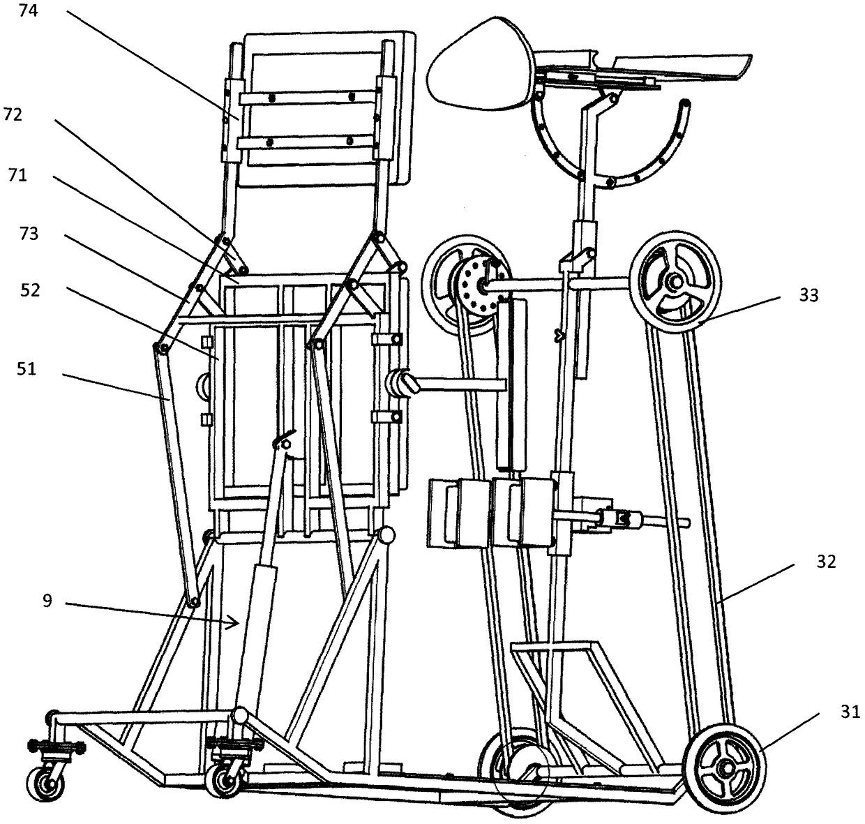 Indoor standing auxiliary vehicle