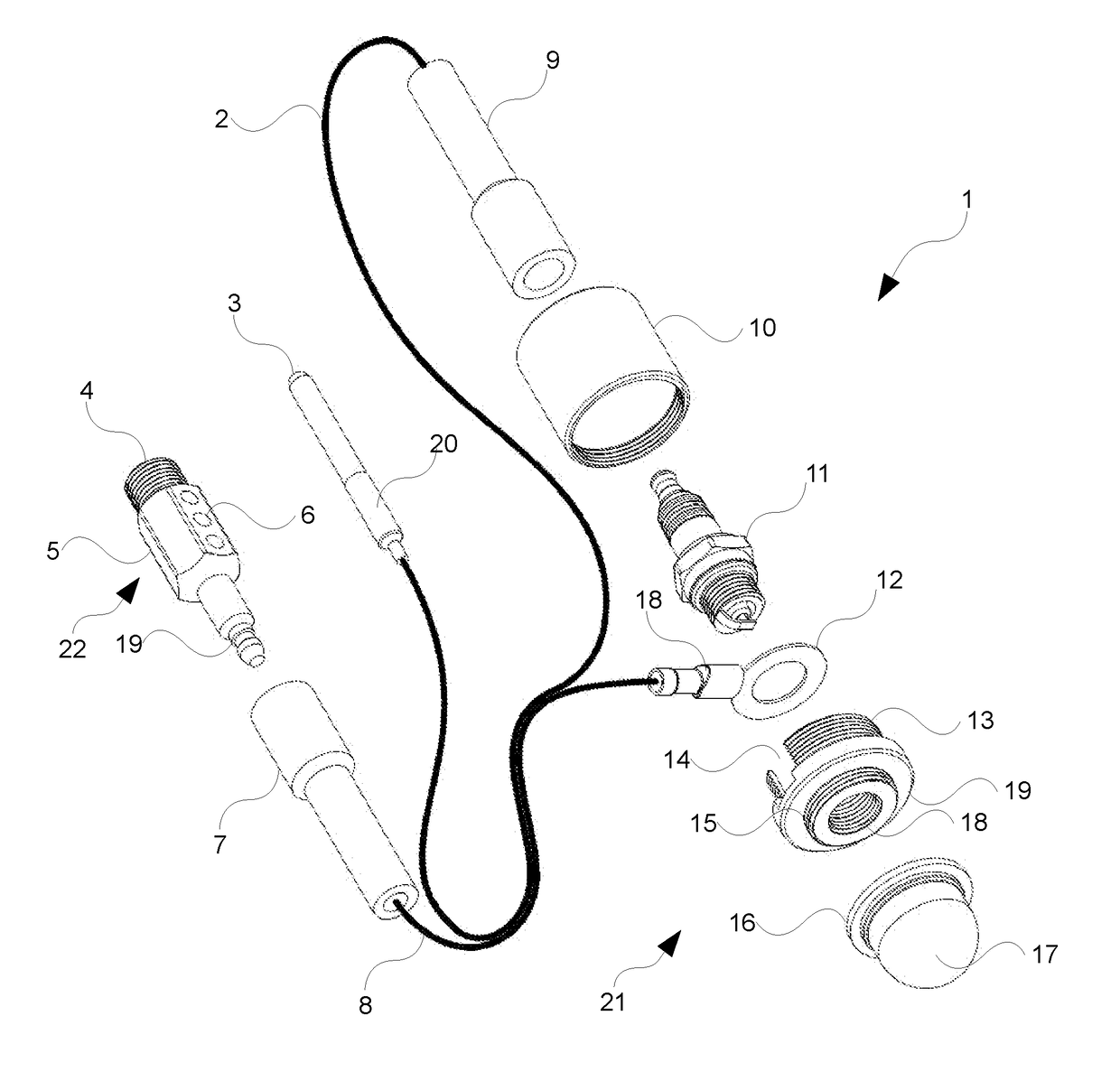 A spark plug testing kit