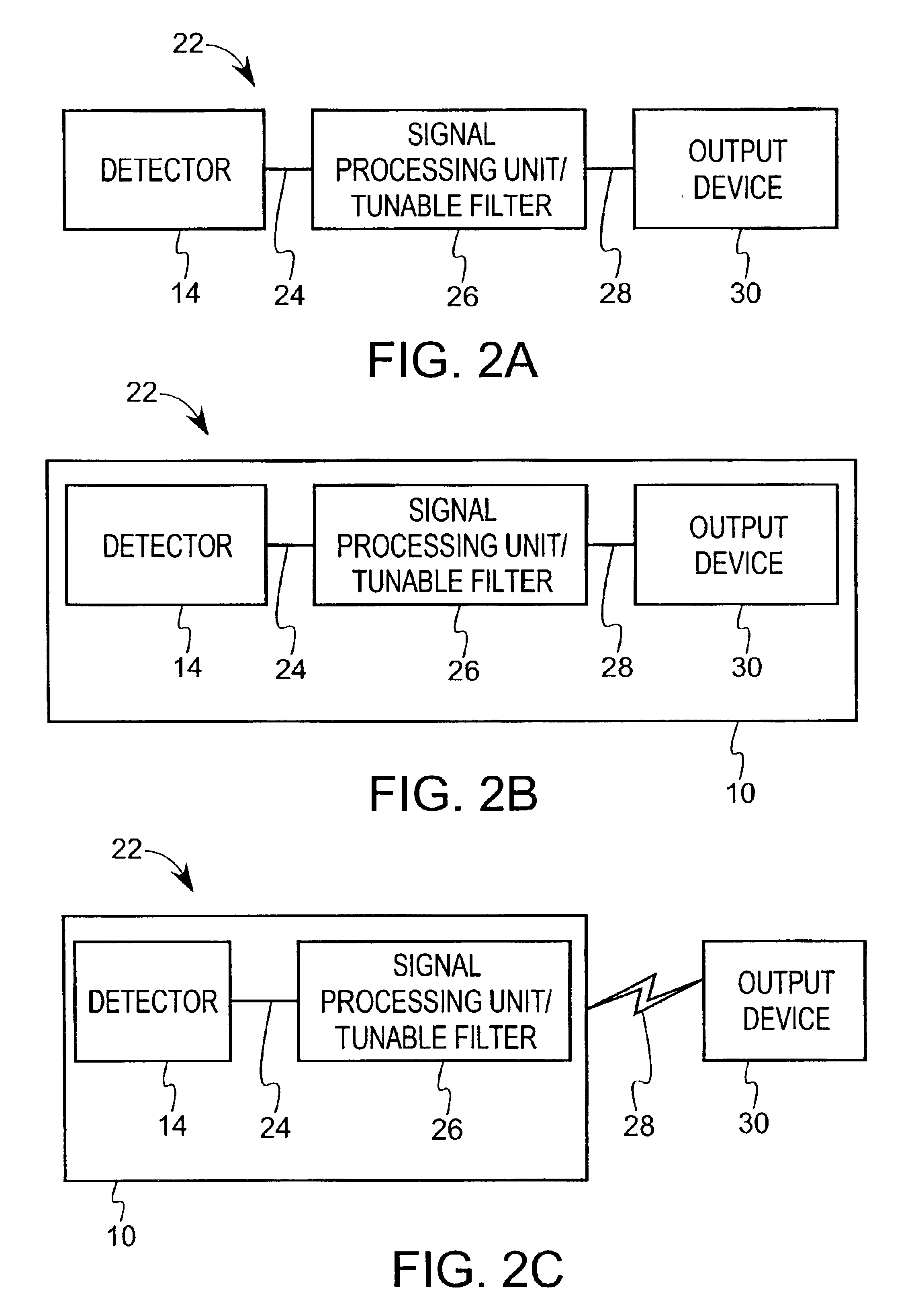 Tunable filter device for spatial positioning systems