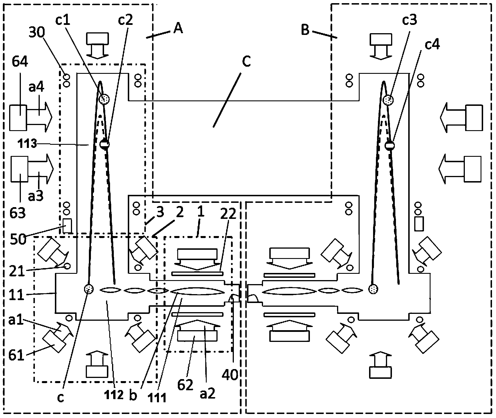 Combination inertial sensor based on multi-component atom interferometer and measurement method of combination inertial sensor