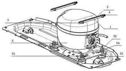 A fixing clamp for a refrigerator compressor