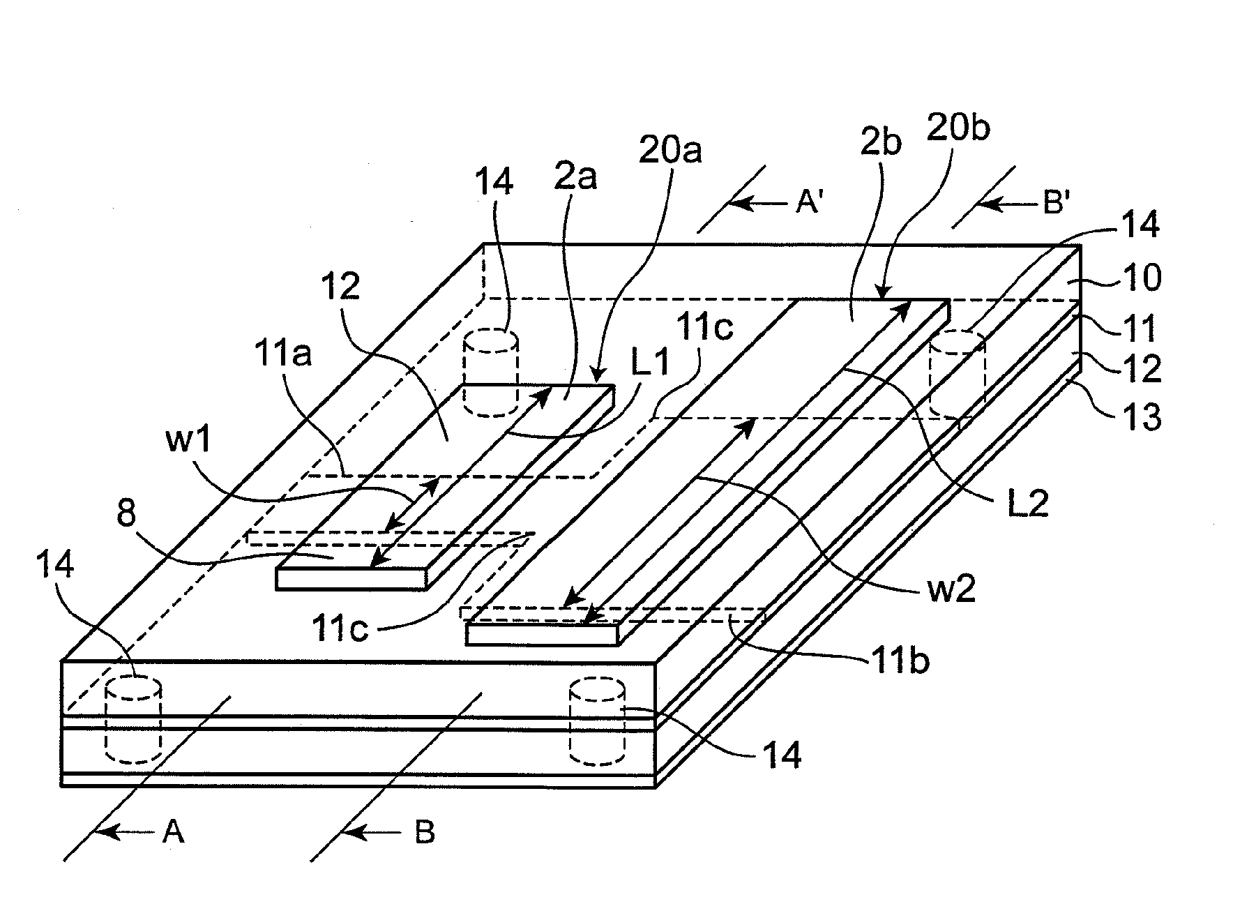 Differential transmission line including two transmission lines parallel to each other