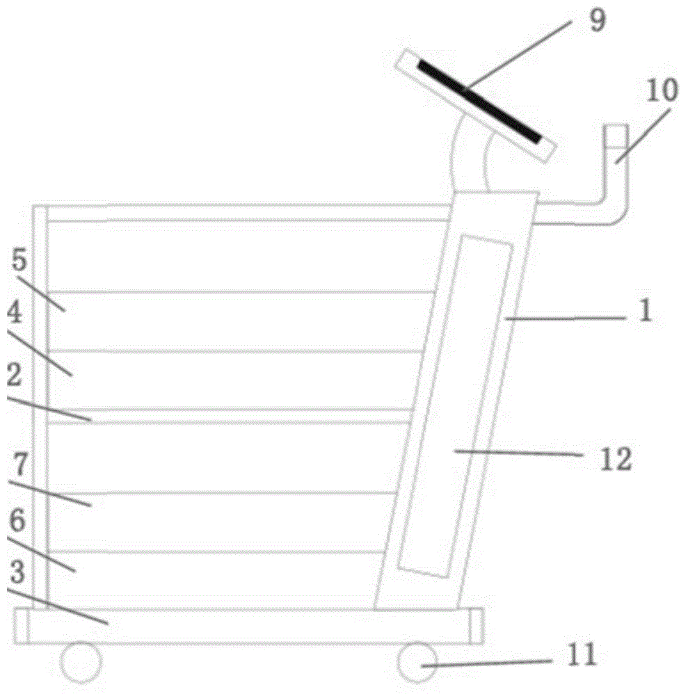 Ultrahigh frequency RFID trolley type book intelligence putaway checking equipment