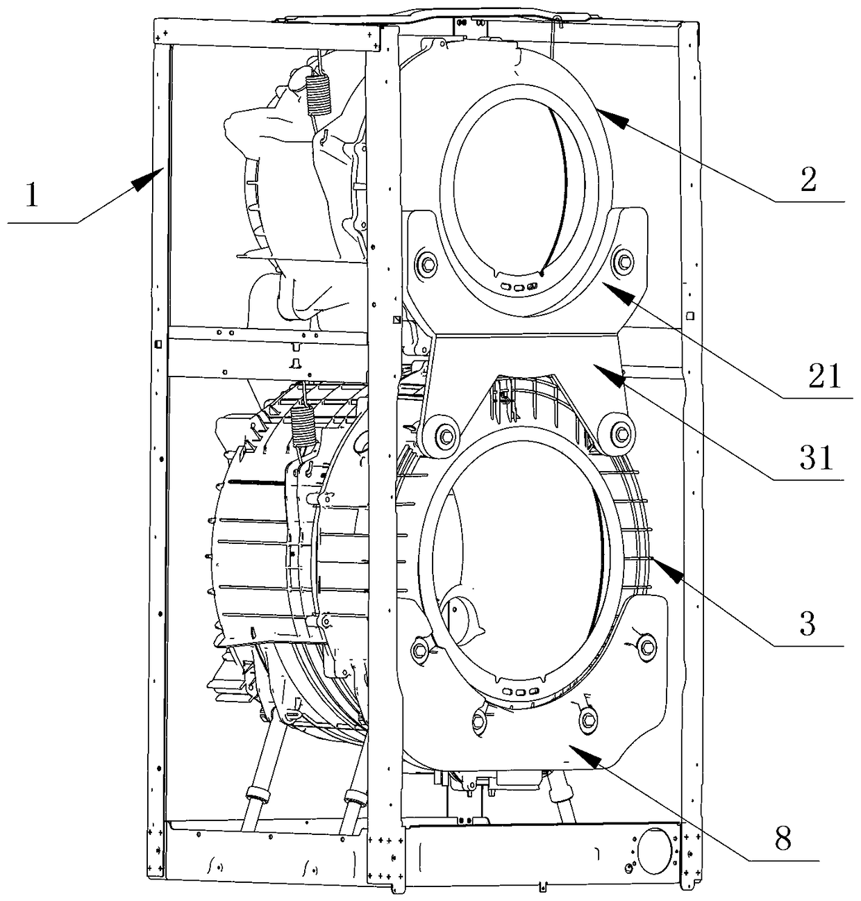 A double-drum washing machine